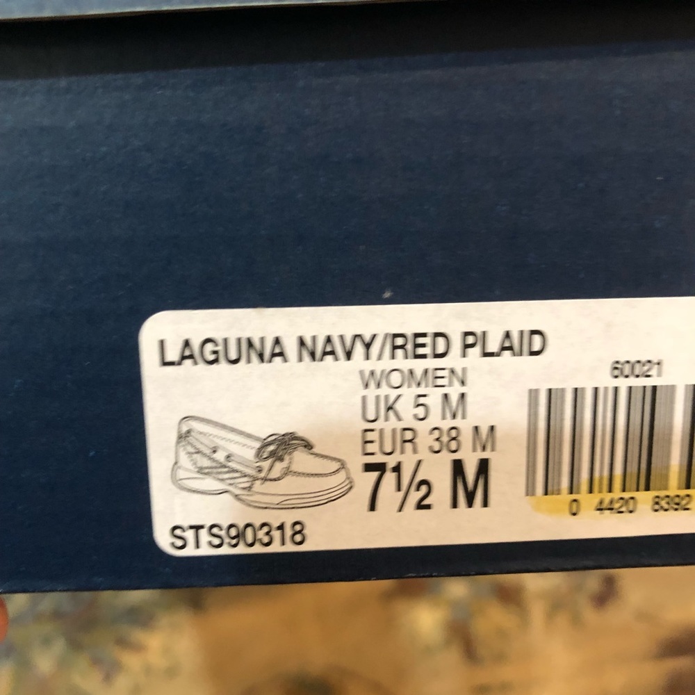 Sperry Navy & Red Plaid Top-Sider - Picture 7 of 7